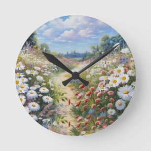 Blommor Rund Klocka