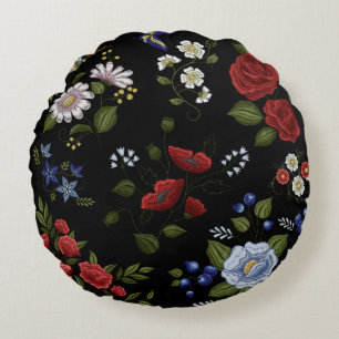 Blommor Rund Kudde