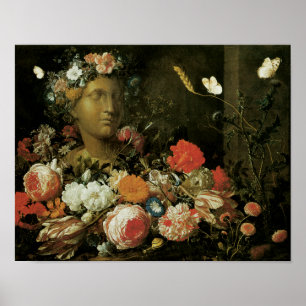 Blommor runt en klassisk skorpa poster