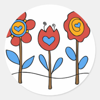blommor runt klistermärke