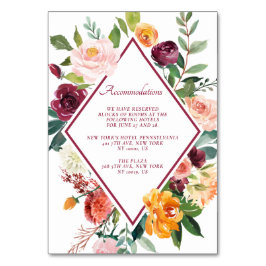 Blommor Rustic Vin Red Accommodards Bordsnummer