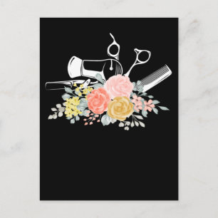 Blommor Sax Kvinnor Frisör Frisör Vykort