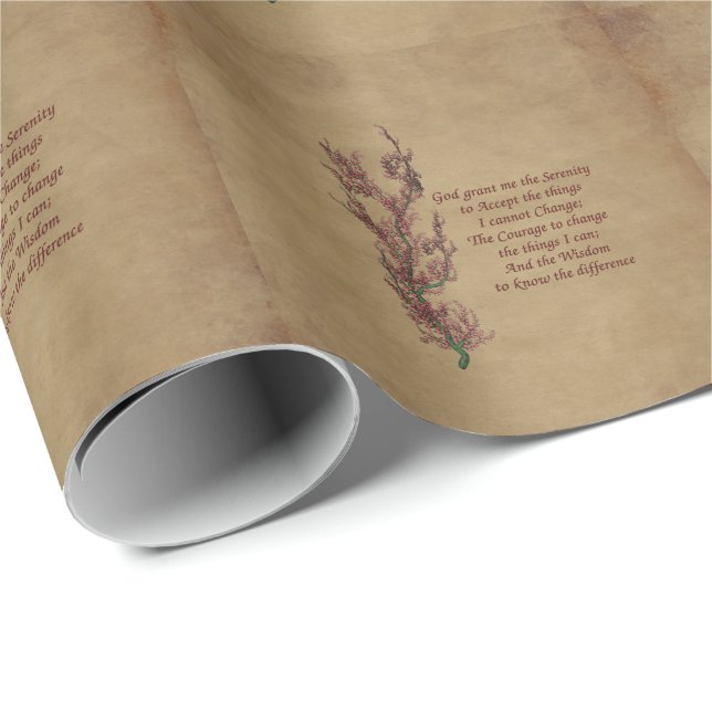 Blommor Serenity Prayer Inspirerande Presentpapper (Rullad Hörn)