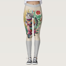 blommor - skoter - natur - katt - vismisk leggings