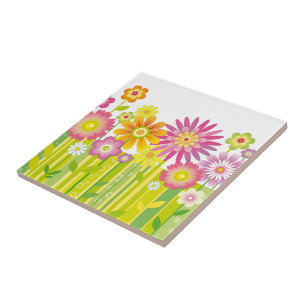 Blommor Skriv ut panel Kakelplatta