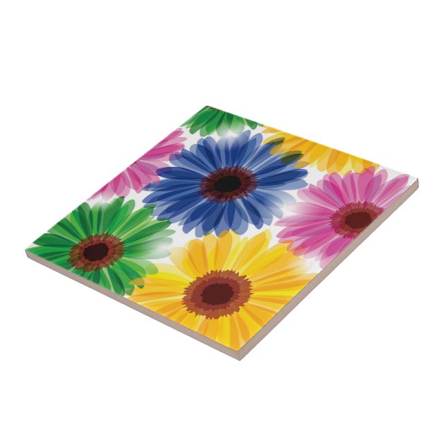 Blommor Skriv ut panel Kakelplatta (Sidan)