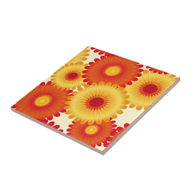 Blommor Skriv ut panel Kakelplatta (Sidan)