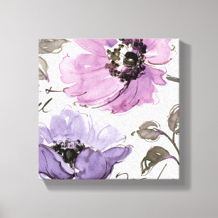 Blommor skuggar in av lilor canvastryck