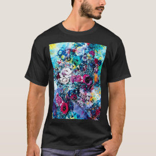 Blommor Skull Blommigt Sugar Mörk Art Grunge Aesth T Shirt