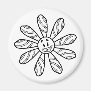 Blommor Smile ansikte Magnet