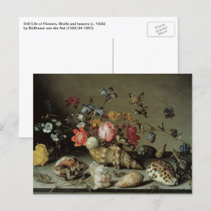 Blommor, snäckor och insekter Balthasar van der As Vykort
