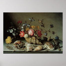 Blommor, Snäckor och Insektra Balthasar van der As Poster