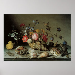 Blommor, Snäckor och Insektra Balthasar van der As Poster