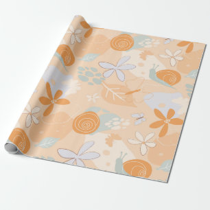 blommor, snigel, fjärilar. presentpapper