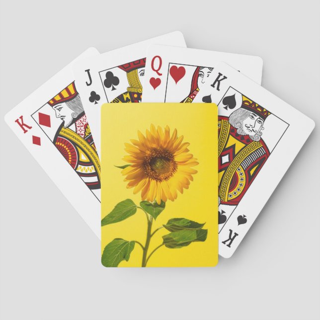Blommor | Solros på Gult Casinokort (Baksidan)