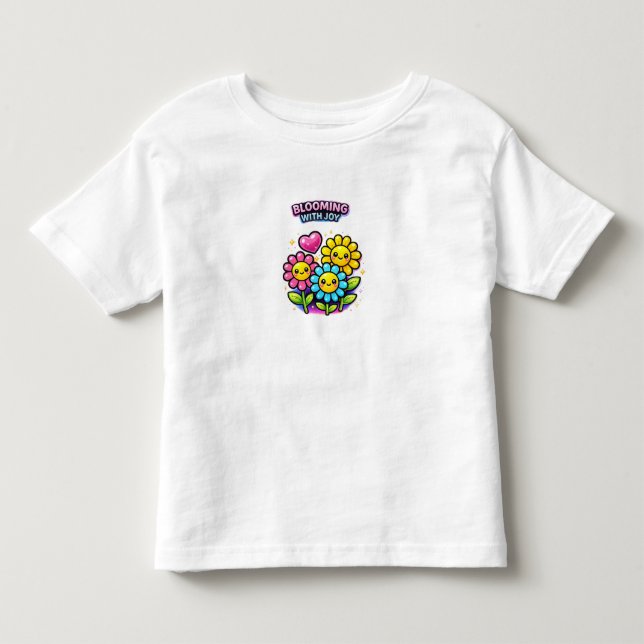 Blommor som blommar med glädje – söt t-shirt för s (Framsida)