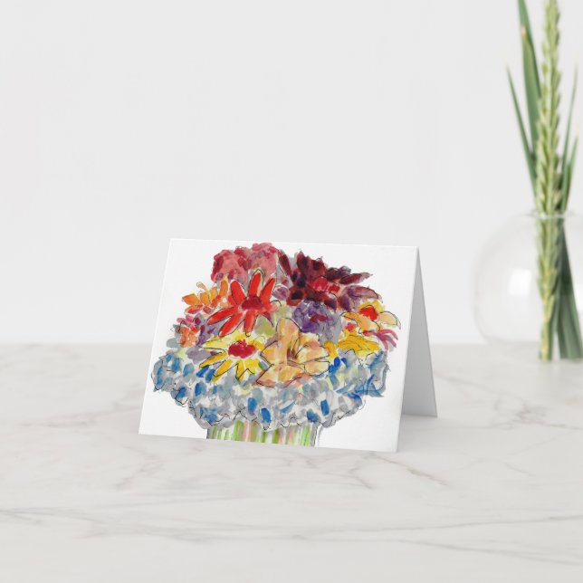 Blommor som tänker på dig-kort kort (Framsida)