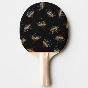 Blommor, sömlös svart bakgrund. pingisracket