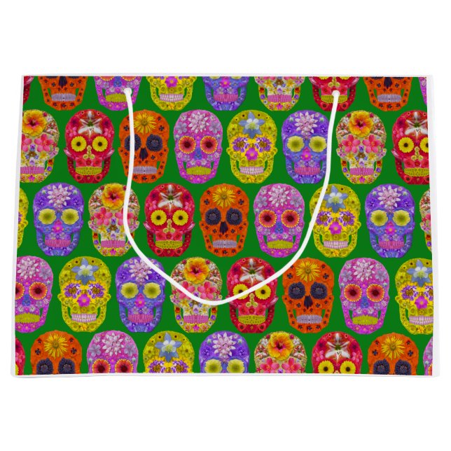 Blommor, sömlösa Döskallar Mönster 2018 (Framsidan)