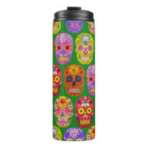 Blommor, sömlösa Döskallar Mönster 2018