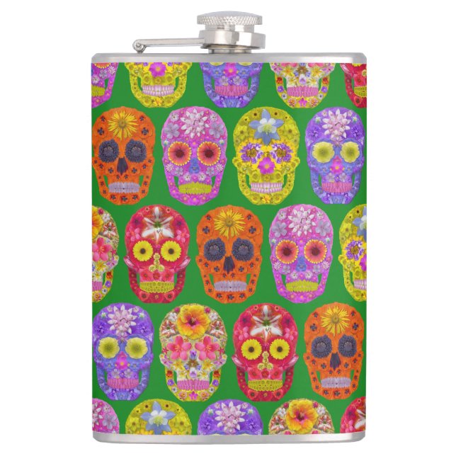 Blommor, sömlösa Döskallar Mönster 2018 Fickplunta (Framsidan)