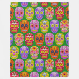 Blommor, sömlösa Döskallar Mönster 2018 Fleecefilt