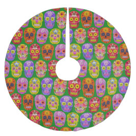 Blommor, sömlösa Döskallar Mönster 2018 Julgransmatta Borstad Polyester