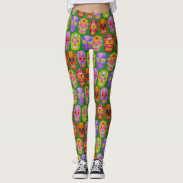 Blommor, sömlösa Döskallar Mönster 2018 Leggings