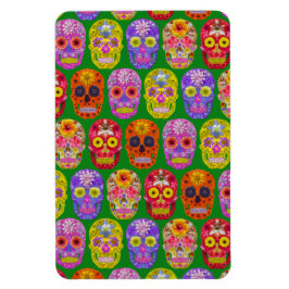 Blommor, sömlösa Döskallar Mönster 2018 Magnet