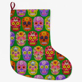 Blommor, sömlösa Döskallar Mönster 2018 Stor Julstrumpa