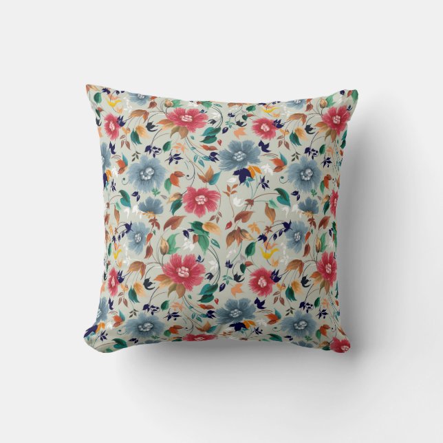 Blommor, sömlösa mönster kudde (Framsida)