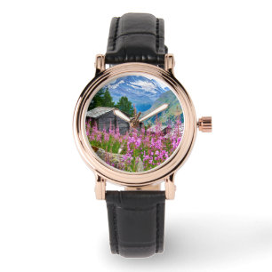 Blommor   Sommar Matterhorn Schweiz Armbandsur