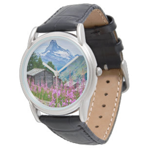 Blommor Sommar Matterhorn Schweiz Armbandsur