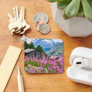 Blommor Sommar Matterhorn Schweiz Nyckelring