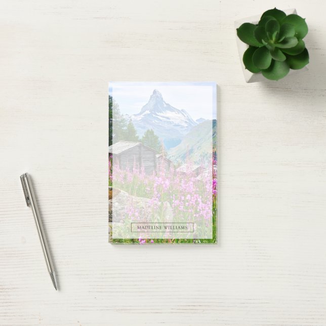 Blommor | Sommar Matterhorn Schweiz Post-it Block (Kontor)