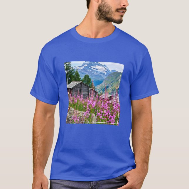 Blommor | Sommar Matterhorn Schweiz T Shirt (Framsida)
