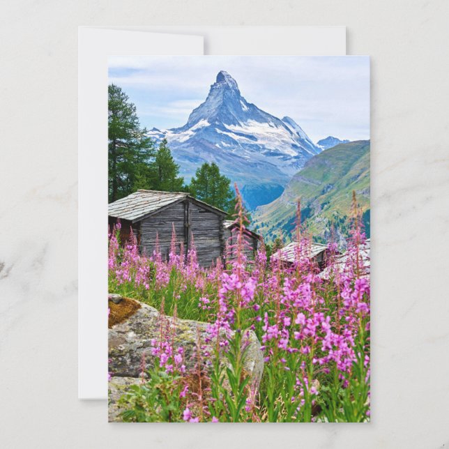 Blommor | Sommar Matterhorn Schweiz Tack Kort (Framsida)