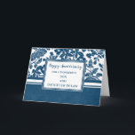 Blommor Son och dotter i advokatfirandet Kort<br><div class="desc">Lycklig bröllop-årskort för son och dotter i juridik med söt blåa blommor och hjärtlig vers.</div>