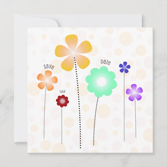 Blommor Spara datum-mall Inbjudningar (Framsida)