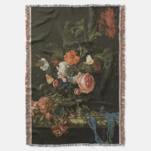 Blommor Stilleben Blommor i Vas, Vintage Barock Mysfilt