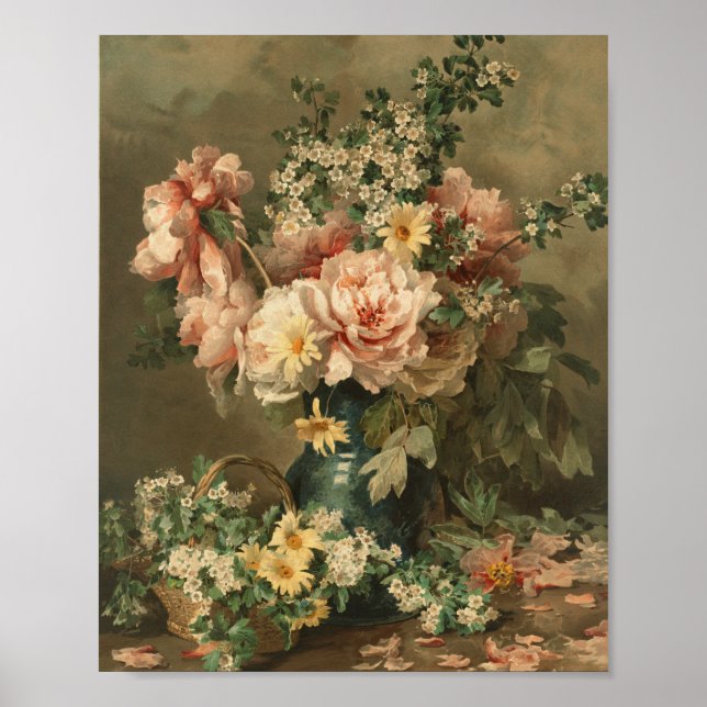 Blommor Stilleben Fin Konst Affisch Print (Framsidan)