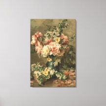 Blommor Stilleben Fin Konst Sträckt Canvastryck