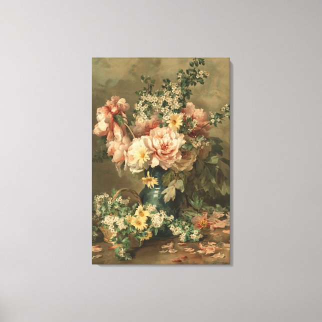 Blommor Stilleben Fin Konst Sträckt Canvastryck (Framsida)