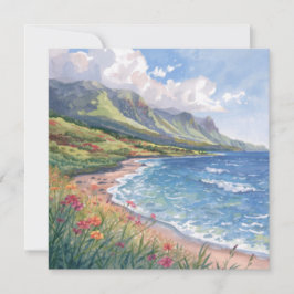 Blommor Strand Hawaii Platt Kort