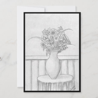 Blommor - svart inbjudningar