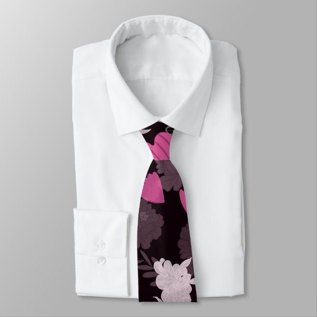 blommor svart slips (Bunden)