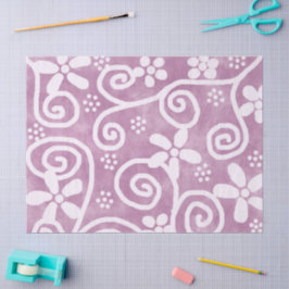 Blommor Swirls Dusty Rosa White Mönster Decoupage