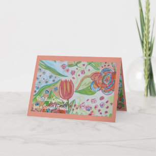 Blommor Swirls Speciellare vändelsdag Kort