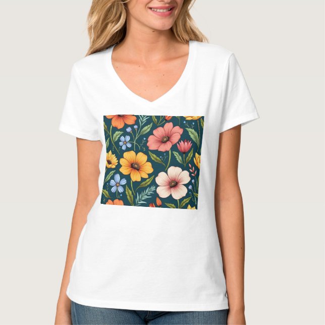 Blommor T Shirt (Framsida)