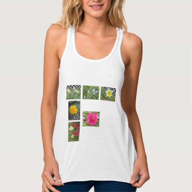 Blommor T-Shirt Linne Med Racerback (Framsida)